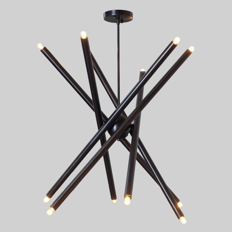 Twelve Lights Brass Sputnik Spiral Ceiling Light Chandelier Modern Home Ceiling Light Black Brass Finish Bedroom Lights Fixture