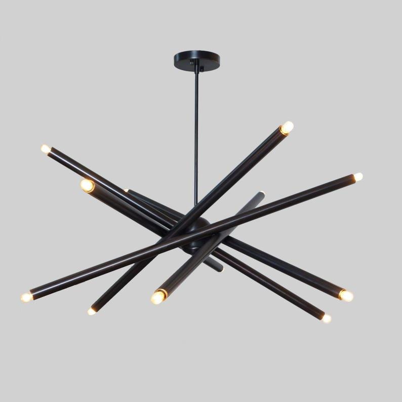 Twelve Lights Brass Sputnik Spiral Ceiling Light Chandelier Modern Home Ceiling Light Black Brass Finish Bedroom Lights Fixture