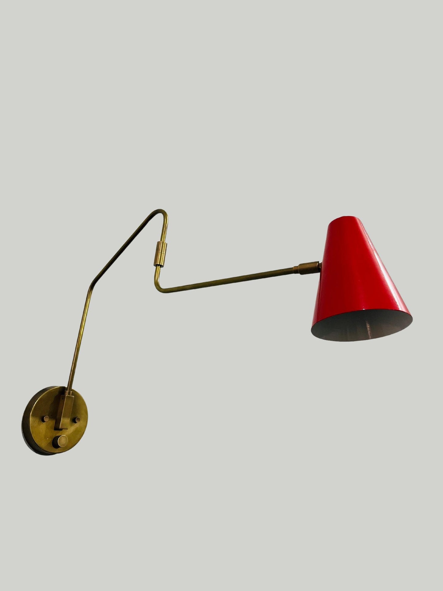 Stilnovo Style Single Light ~ Articulated Sconce ~ Mid Century Brass Wall Lamp ~ Beautiful modern brass Sigle Light Shade