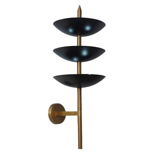 Mid Century Wall Sconce 3 Shade Style 6 Lights Raw Brass Sputnik Wall Lamp Light Fixture