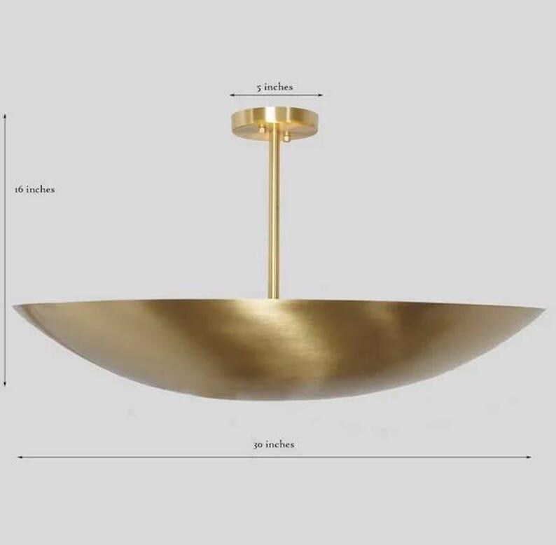 Ceiling Brass Flush Mount Mid Century Fixture Pendant 6 Light Brushed Brass Sputnik Chandelier Light Fixture Premium Quality