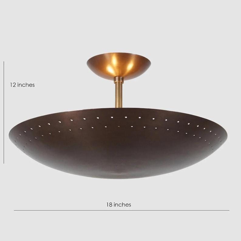 Ceiling Brass Flush Mount Mid Century Fixture Pendant 6 Light Raw Brass Sputnik Chandelier Light Fixture