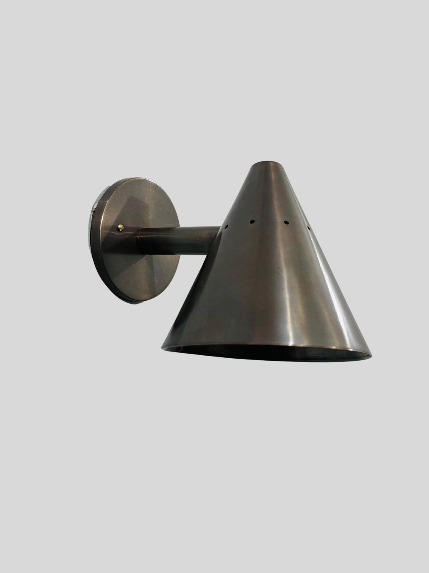 Mid Century Wall Sconce Cone Shape Antique Patina Finish - Italian Wall Light Sconce - Bedroom Light Fixtures