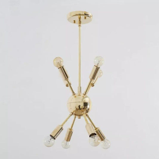 8 Arm Sputnik Chandelier Modern Brass Sputnik Ceiling Fixture Polish Brass Finish Bedroom Lights Fixture