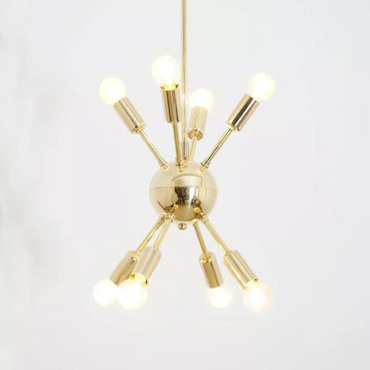 8 Arm Sputnik Chandelier Modern Brass Sputnik Ceiling Fixture Polish Brass Finish Bedroom Lights Fixture
