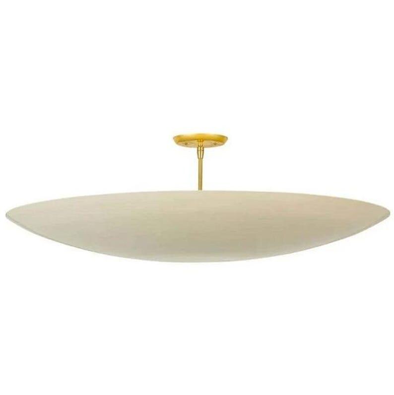 Mid Century Flush Mount Ceiling Brass Fixture Pendant 6 Light , Matte White , Sputnik Chandelier Light Fixture Premium Quality