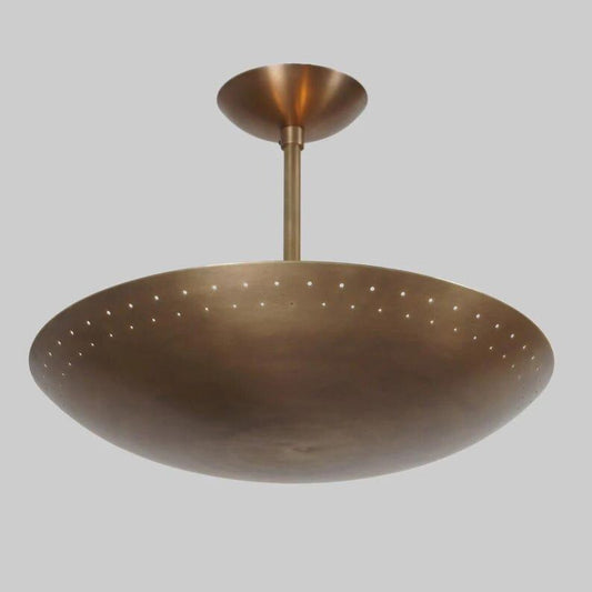 Ceiling Brass Flush Mount Mid Century Fixture Pendant 6 Light Raw Brass Sputnik Chandelier Light Fixture