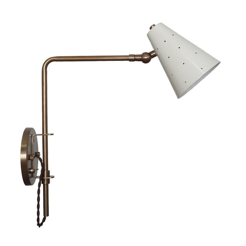 Mid Century Single Light Articulated Brass Sconce Italian Brass Style Wall Lamp Light Fixture