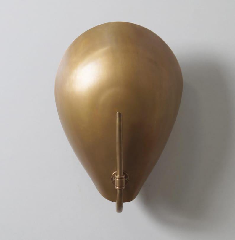 Curved Shade Brass Single Light Bulb Wall Sconce Bedside Wall Mount Lamp Light Fixture