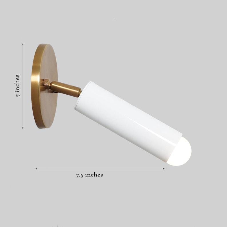 Mid Century Single Light Wall Sconce Pivot Shade Brass Sconce Style Brass Wall Mount Lamp Light Fixture